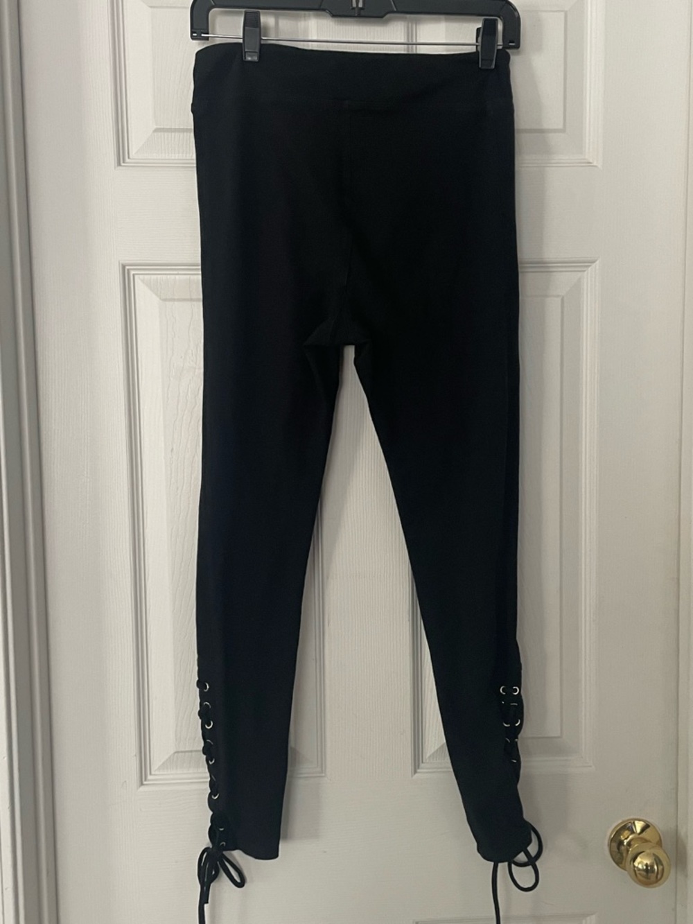 Gloria Vanderbilt Black Lace-Up Ankle Leggings